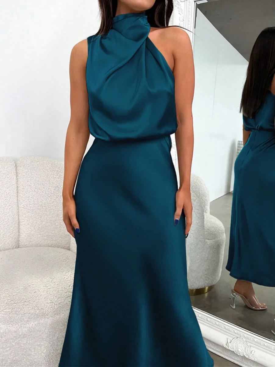 Abito Drappeggiato Raso - immagine 2