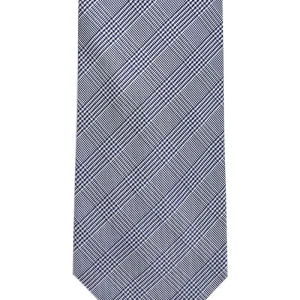 Cravatta uomo blu fantasia in seta 100% cucita a mano