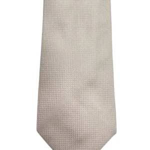 Cravatta uomo Beige fantasia in seta 100% cucita a mano