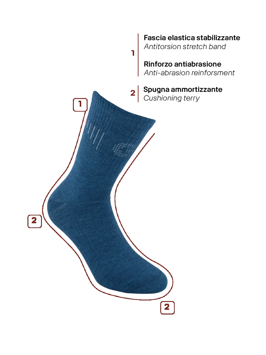 Hike Merino Padded 1025 | Aderente, ammortizzante in punta e tallone - immagine 3