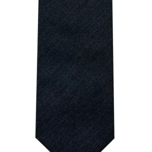 Cravatta uomo grigio scuro 9 cm tinta unita in pura seta cucita a mano Vitale barberis canonico