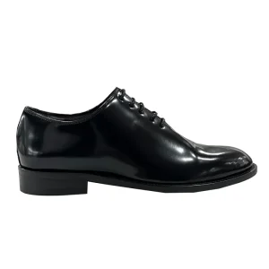 Scarpe Uomo Oxford in abbrasivato nero in vera pelle con suola in cuoio made in italy