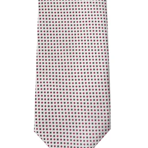 Cravatta uomo Bianca 9cm fantasia in pura seta cucita a mano