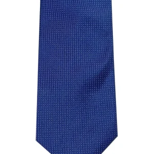 Cravatta uomo blu 9cm fantasia in pura seta cucita a mano