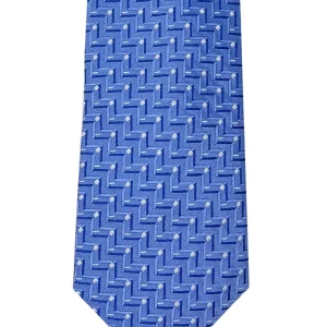 Cravatta uomo Celeste 9cm fantasia in pura seta cucita a mano