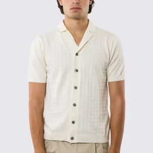 Polo mezze maniche bianca da uomo con treccia quadrata interna ed elastici sulle maniche e sul fondo 100% cotone di filo tinta unita