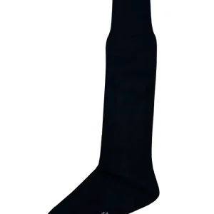 Calzini uomo neri filo di scozia lunghezza ginocchio tinta unita made in italy