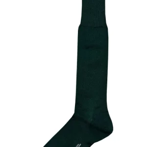 Calzini uomo verde in filo di scozia lunghezza ginocchio tinta unita made in italy