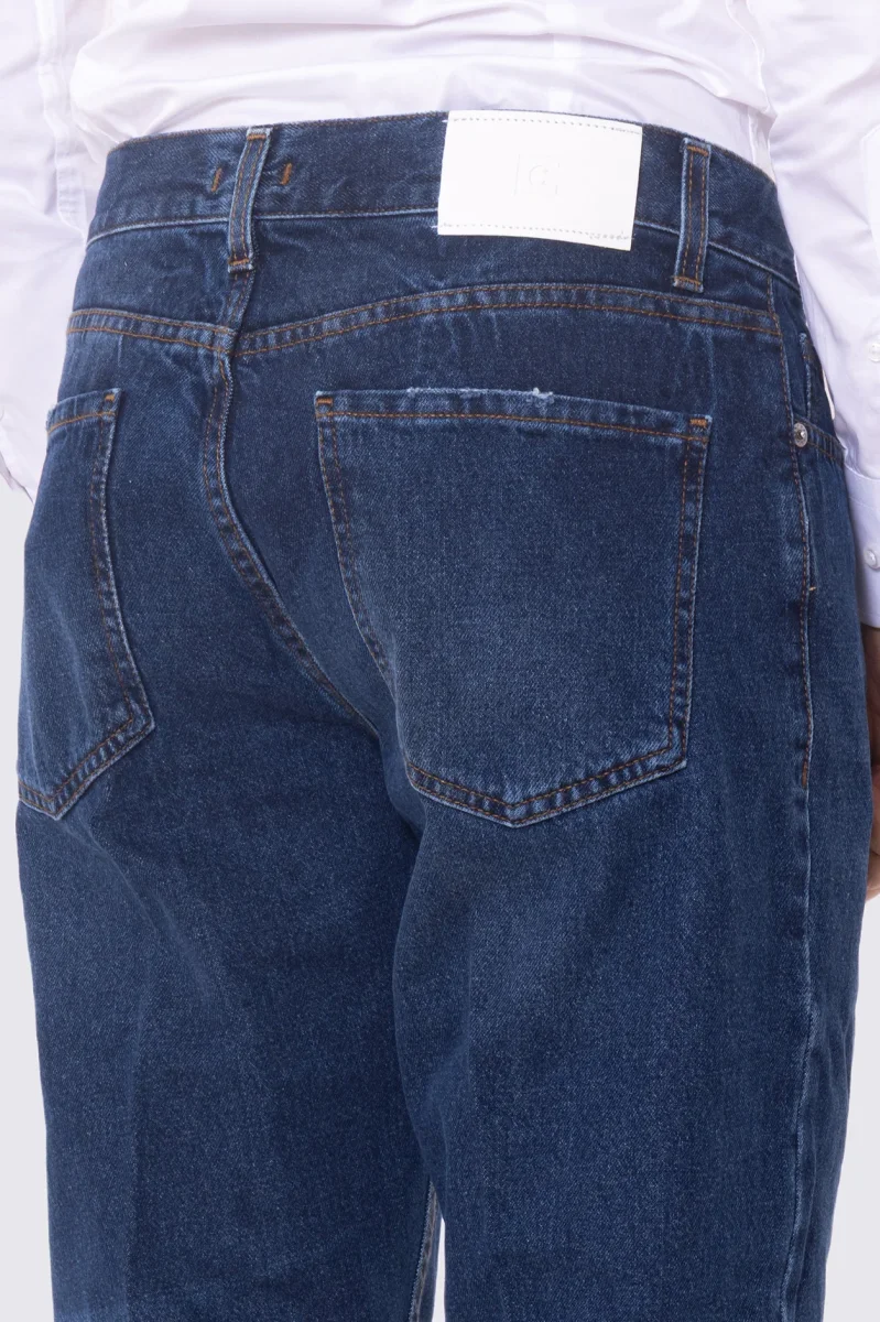 Jeans da uomo lavaggio medio 5 tasche con lievi sabbiature vestibilità regular - immagine 6