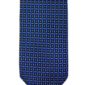 Cravatta uomo blu 9cm fantasia in pura seta cucita a mano