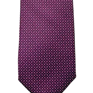 Cravatta uomo viola 9cm fantasia in pura seta cucita a mano
