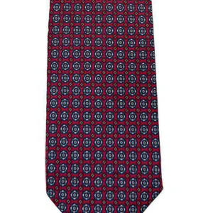 Cravatta uomo Bordeaux 9cm fantasia in pura seta cucita a mano