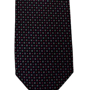 Cravatta uomo Nera 9cm fantasia in pura seta cucita a mano