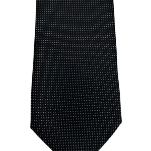 Cravatta uomo Nera 9cm fantasia in pura seta cucita a mano