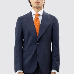 Abito uomo Monopetto blu notte fresco lana super 130’s Vitale Barberis Canonico sfoderata Rever a lancia tasche a filo