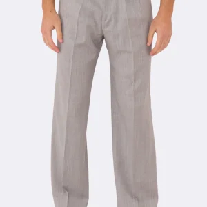 Pantalone japan grigio chiaro con passanti uomo  in fresco lana super 110’s Tessuti in esclusiva Sartoria Carillo  vita alta doppia pinces