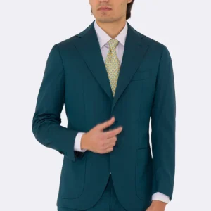 Abito uomo semi intelato Ottanio spigato monopetto in fresco lana super 130’s Fordam tessuti Rever a classico 9cm