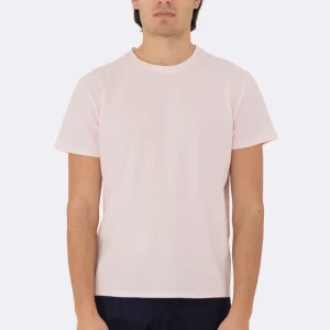 T-shirt da uomo Rosa in piquet 100% cotone mezza manica slim fit tinta unita Made In Italy