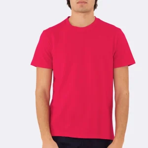 T-shirt da uomo Rossa in piquet 100% cotone mezza manica slim fit tinta unita Made In Italy