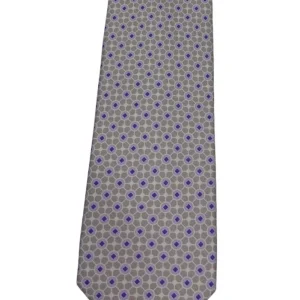 Cravatta uomo Rosa fantasia in pura seta cucita a mano costruzione 3 piege larghezza 9cm