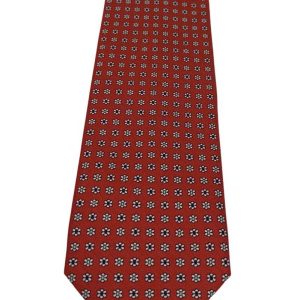 Cravatta uomo Coccio fantasia in pura seta cucita a mano costruzione 3 piege larghezza 9cm