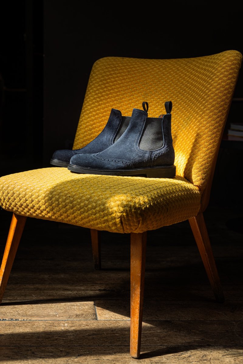 Stivaletto Chelsea Brogue in Camoscio