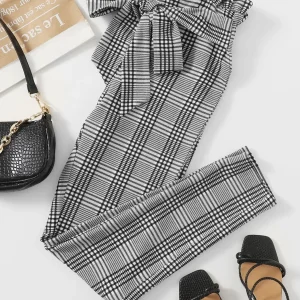 Pantaloni Cintura quadri College