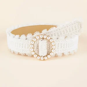 Cintura elegante con pizzo e perline
