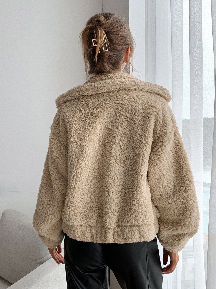 Giacca in pile con zip e spalla a goccia - immagine 9