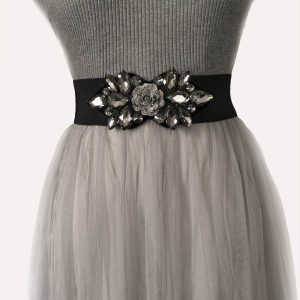 Elegante cintura con decorazione floreale Boho per cappotti e abiti