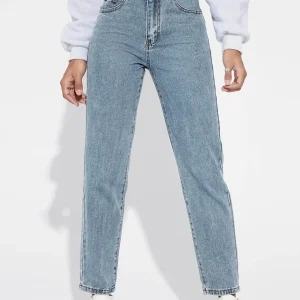 Jeans a gamba dritta vita alta