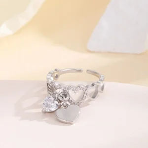 Anello Con Ciondoli Cuoricini
