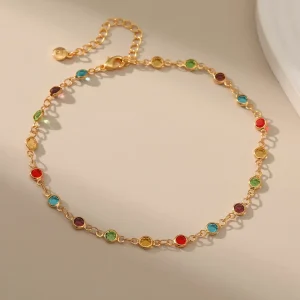 Cavigliera zirconi colorati