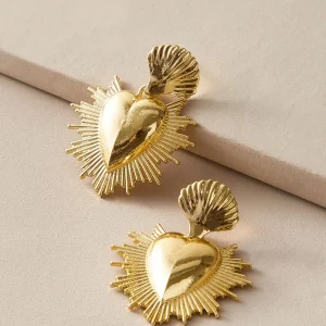 Orecchini pendenti a cuore sacro