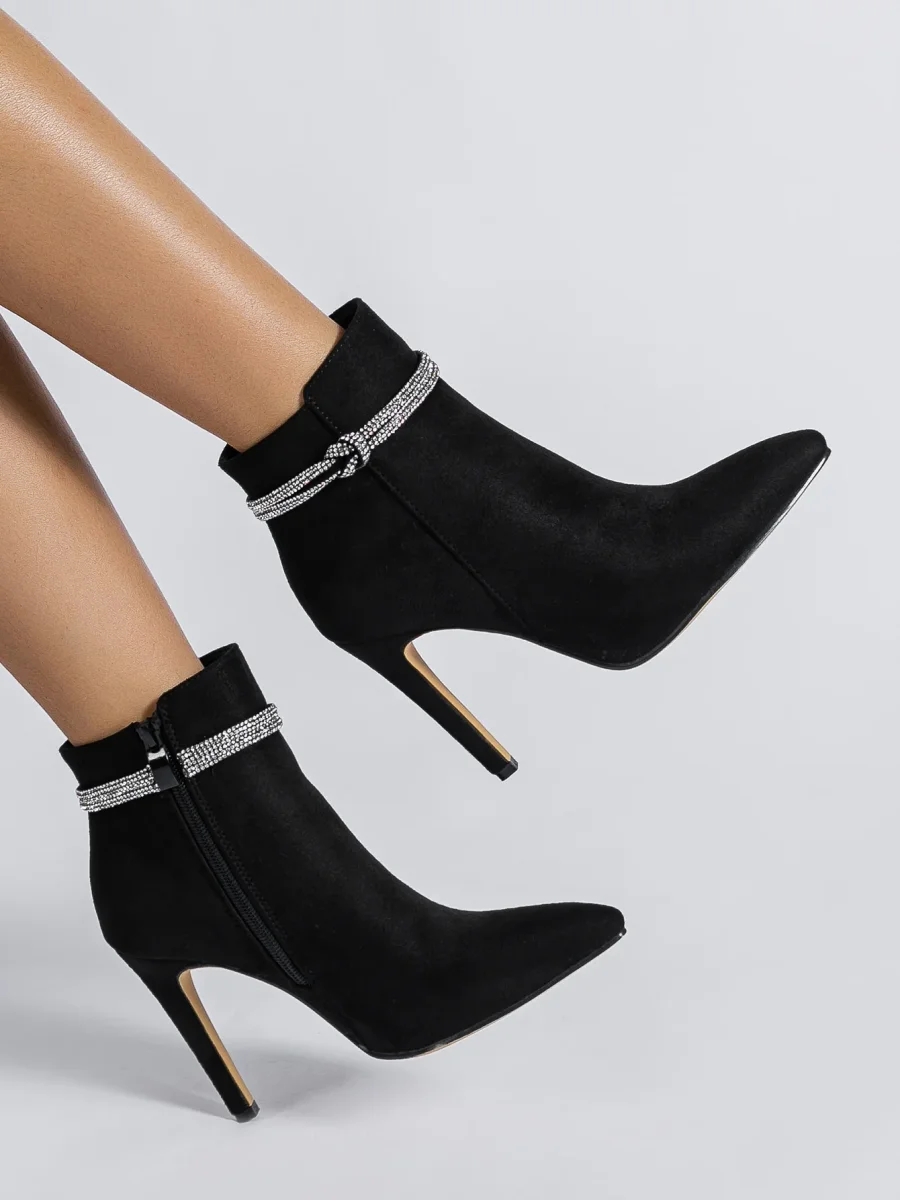 Stivaletti eleganti decorazione strass tacco a spillo - immagine 3