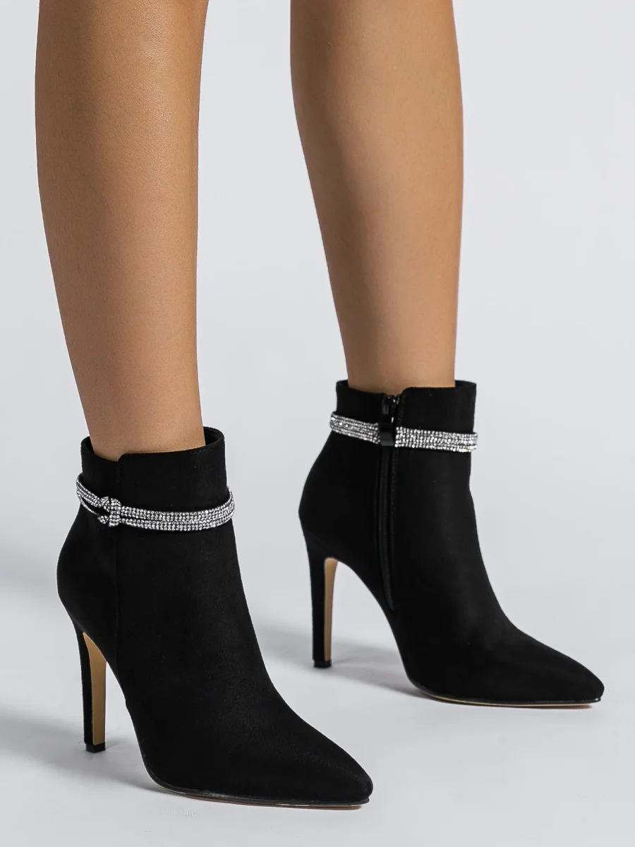 Stivaletti eleganti decorazione strass tacco a spillo - immagine 4