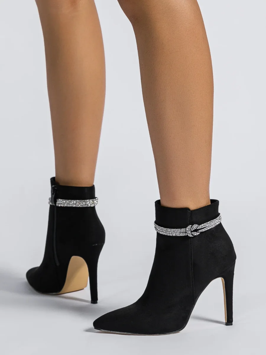 Stivaletti eleganti decorazione strass tacco a spillo - immagine 5