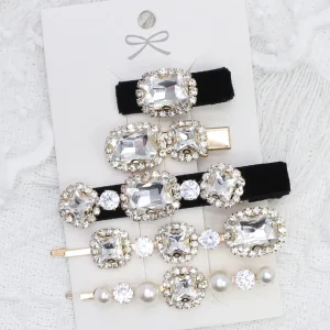 Mollette Per Capelli Decorate Con Strass E Perle Finte