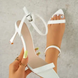 Sandali effetto coccodrillo tacco a spillo