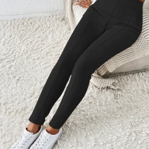 Leggings monocolore vita alta