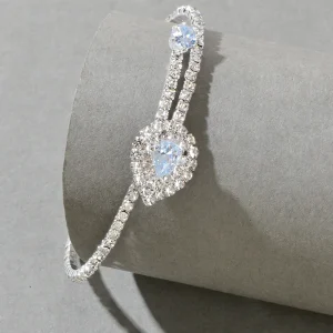 Braccialetto aperto con zirconi