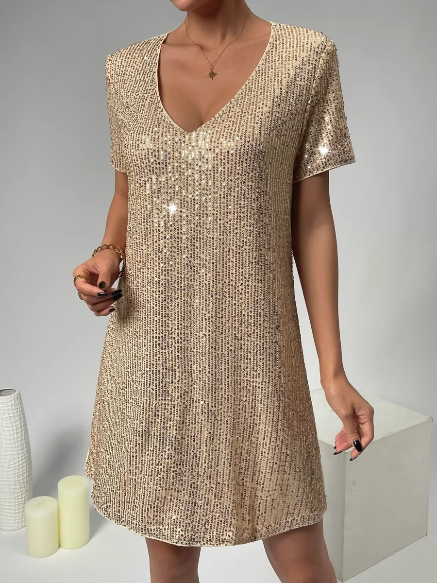 Abiti con scollo a V paillettes - immagine 8