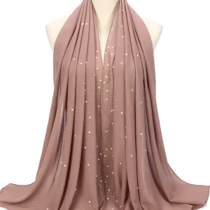 Sciarpa con perle & con strass chiffon cerimonia