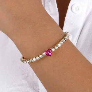 Braccialetti con strass decorato a cuore