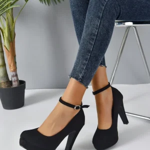 Tacchi cinturino alla caviglia plateau tacco grosso