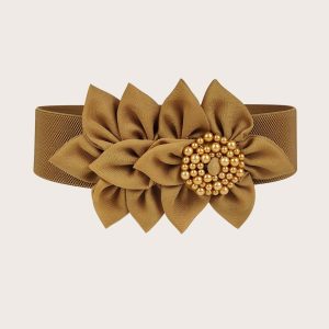 fiore & decorazione di perle finte alla moda Cintura elastica
