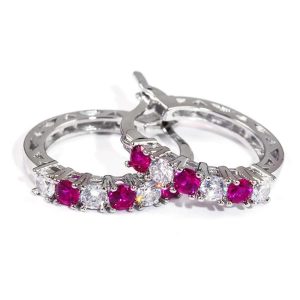 orecchini a cerchio in zirconi