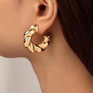Orecchini a cerchio aperto attorcigliato