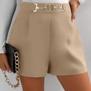 Shorts vita alta dettaglio catena