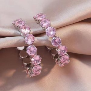 Orecchini circolari con strass